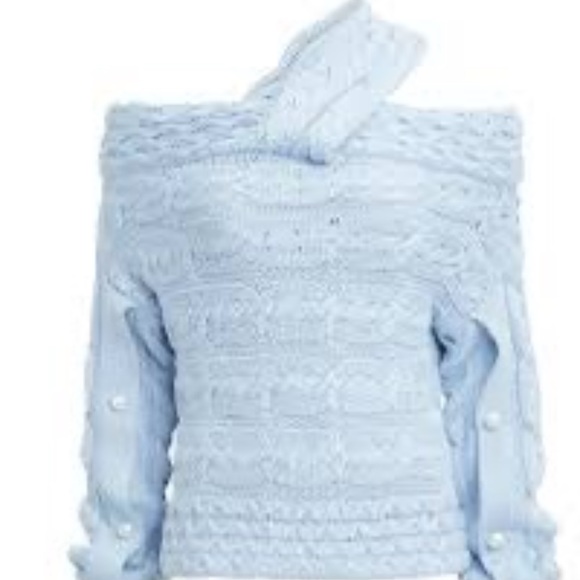 Melody Pearl Embellished Off the Shoulder Sweater - Picture 2 of 5